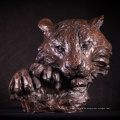 Designer Wohnkultur Metall Handwerk Bronze Tiger Kopf Skulptur